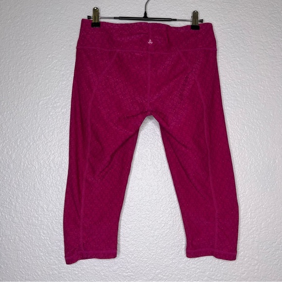 Prana Misty Knicker Pink Jacquard Cropped Leggings‎ Size Medium - Picture 4 of 10